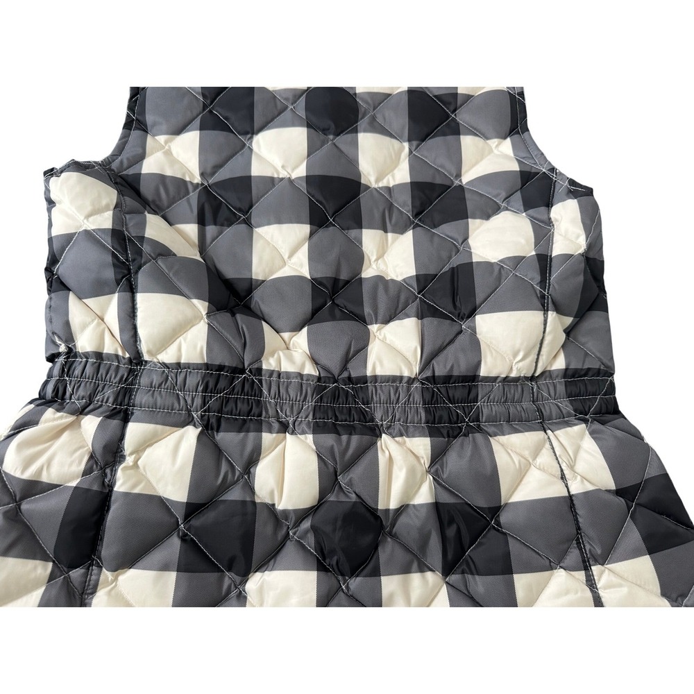 Talbots Petites Buffalo Plaid Quilted Puffer Vest Black White Grey Womens P - Picture 11 of 12